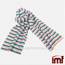 100% Inner Mongolian Cashmere Scarf Knitted Stripes for Kids or Adults